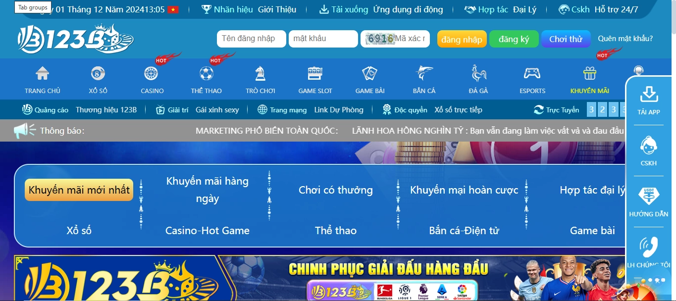 Thao tác đăng nhập 123B với 4 bước cơ bản